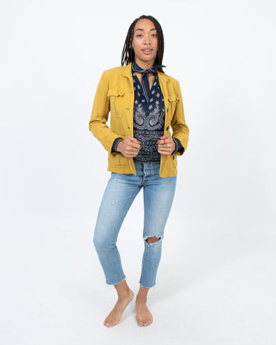 Nili Lotan Clothing XS Mustard Yellow Button Down Jacket