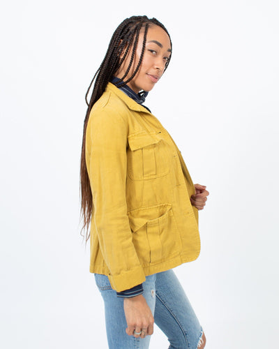 Nili Lotan Clothing XS Mustard Yellow Button Down Jacket