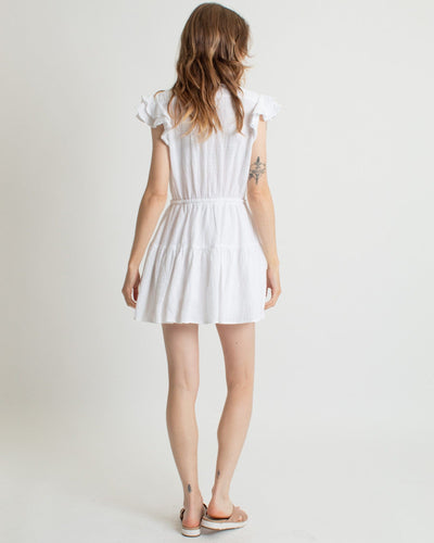Olivaceous Clothing Small White Flutter Sleeve Dress