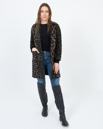 On Parle De Vous Clothing Small Wool Animal Print Jacket