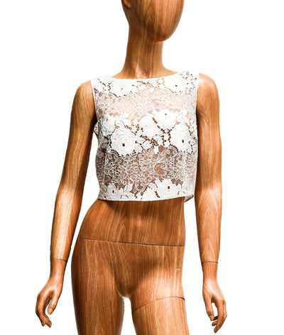 OTADUY Clothing Medium | US 8 I FR 40 Sheer Lace Top with Button Closures