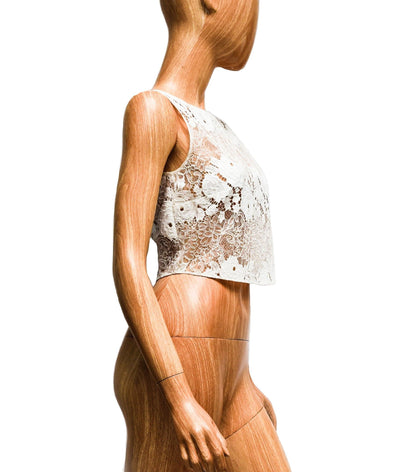 OTADUY Clothing Medium | US 8 I FR 40 Sheer Lace Top with Button Closures