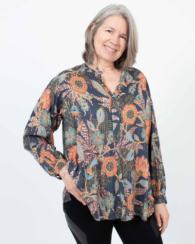 Overlover Clothing Medium Printed Metallic Blouse