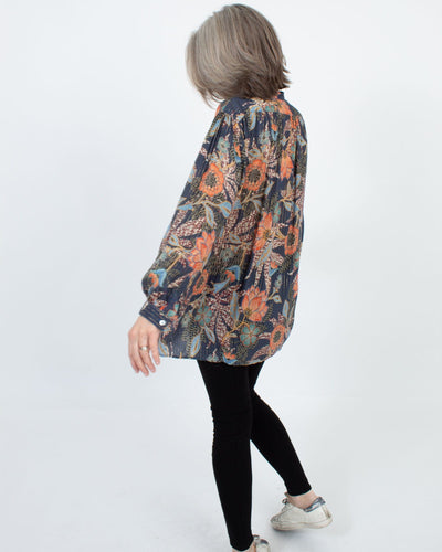 Overlover Clothing Medium Printed Metallic Blouse