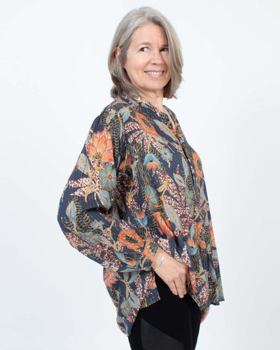 Overlover Clothing Medium Printed Metallic Blouse