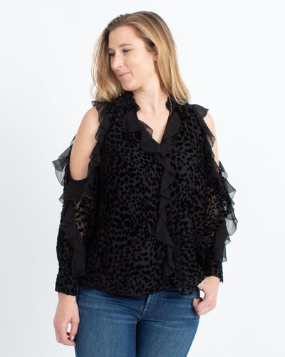 Parker Clothing Medium Cheetah Print Blouse