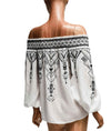 Parker Clothing XS Off-The-Shoulder Embroidered Top