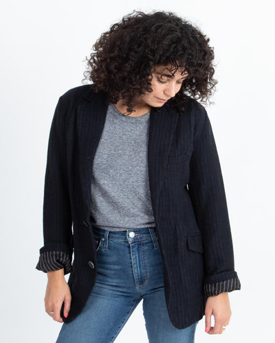 Pas De Calais Clothing Medium Casual Navy Blazer