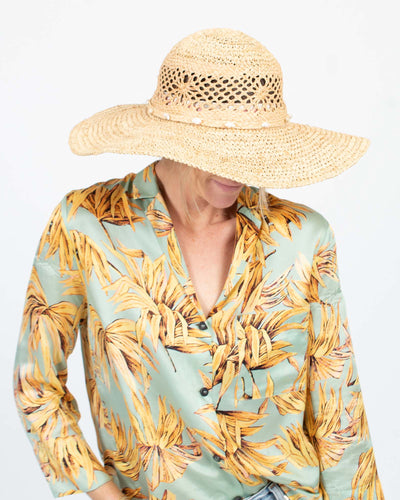 Peter Grimm Accessories One Size Seashell Straw Hat