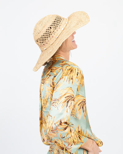 Peter Grimm Accessories One Size Seashell Straw Hat