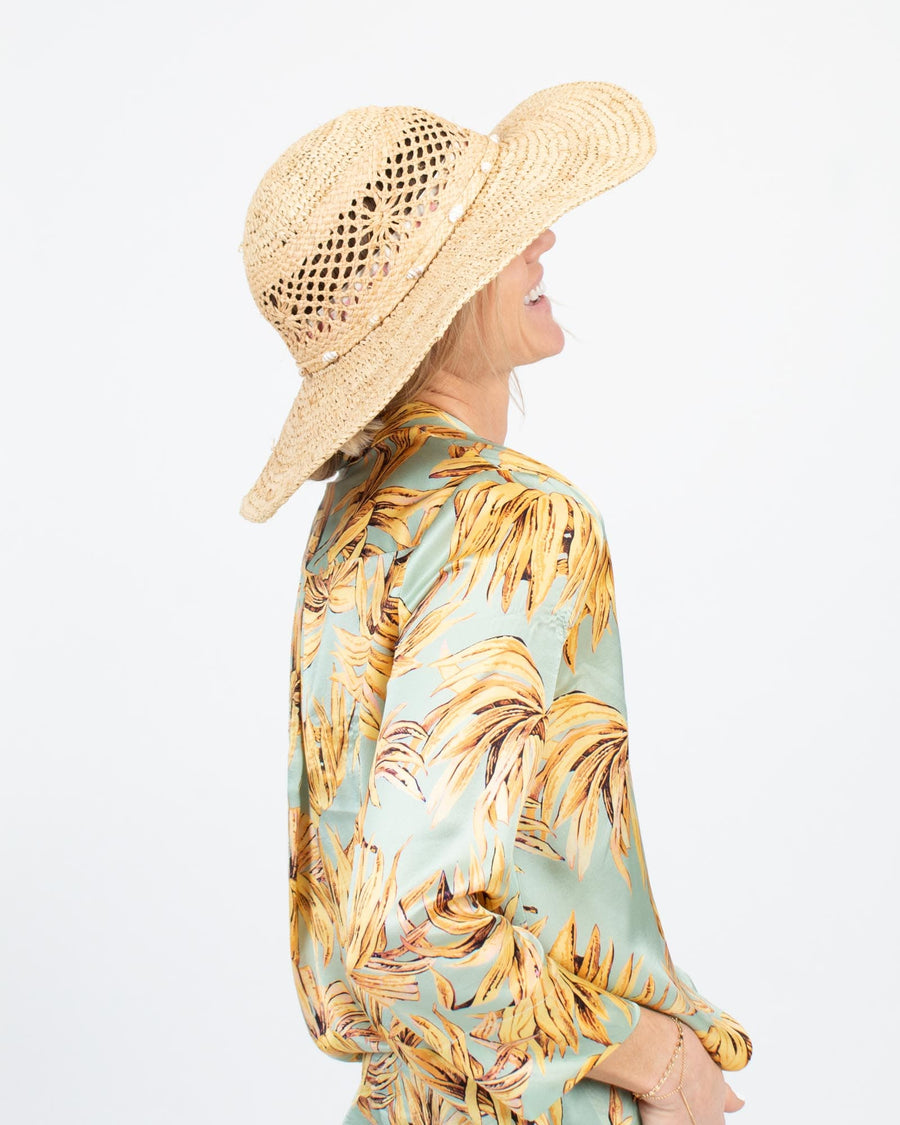 Peter Grimm Accessories One Size Seashell Straw Hat