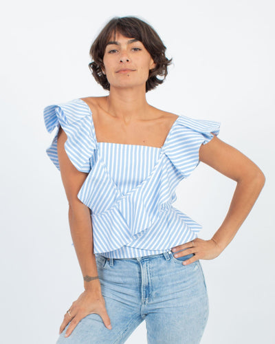 Petersyn Clothing Small Striped Ruffle Blouse