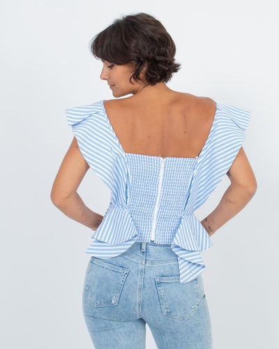Petersyn Clothing Small Striped Ruffle Blouse