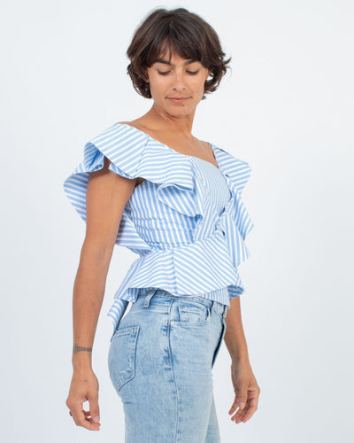 Petersyn Clothing Small Striped Ruffle Blouse