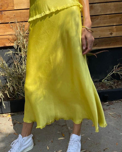 Pharaoh Clothing Medium Satin Lemon Skirt Set