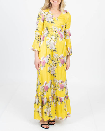 Pink Memories Clothing XS Yellow Floral Maxi Dress