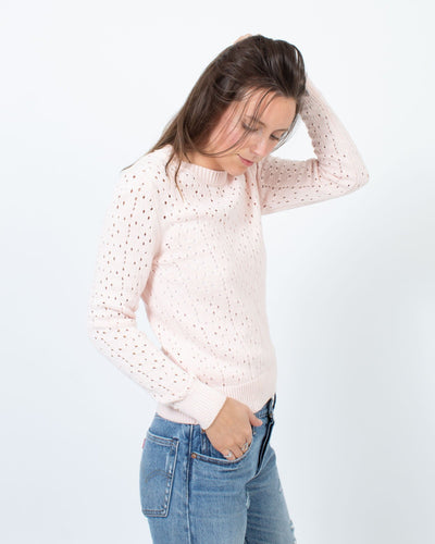 Point Sur Clothing Small Pink Open Knit Sweater