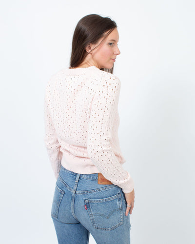 Point Sur Clothing Small Pink Open Knit Sweater