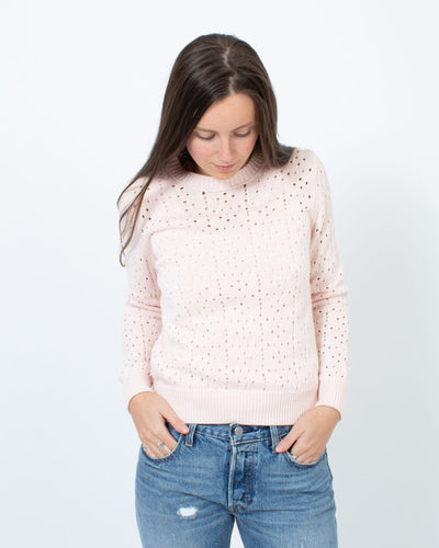 Point Sur Clothing Small Pink Open Knit Sweater