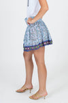 Poupette St Barth Clothing Small Smocked Waist Printed Mini Skirt