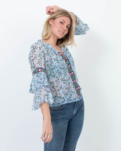 Poupette St Barth Clothing XS Printed Floral Blouse