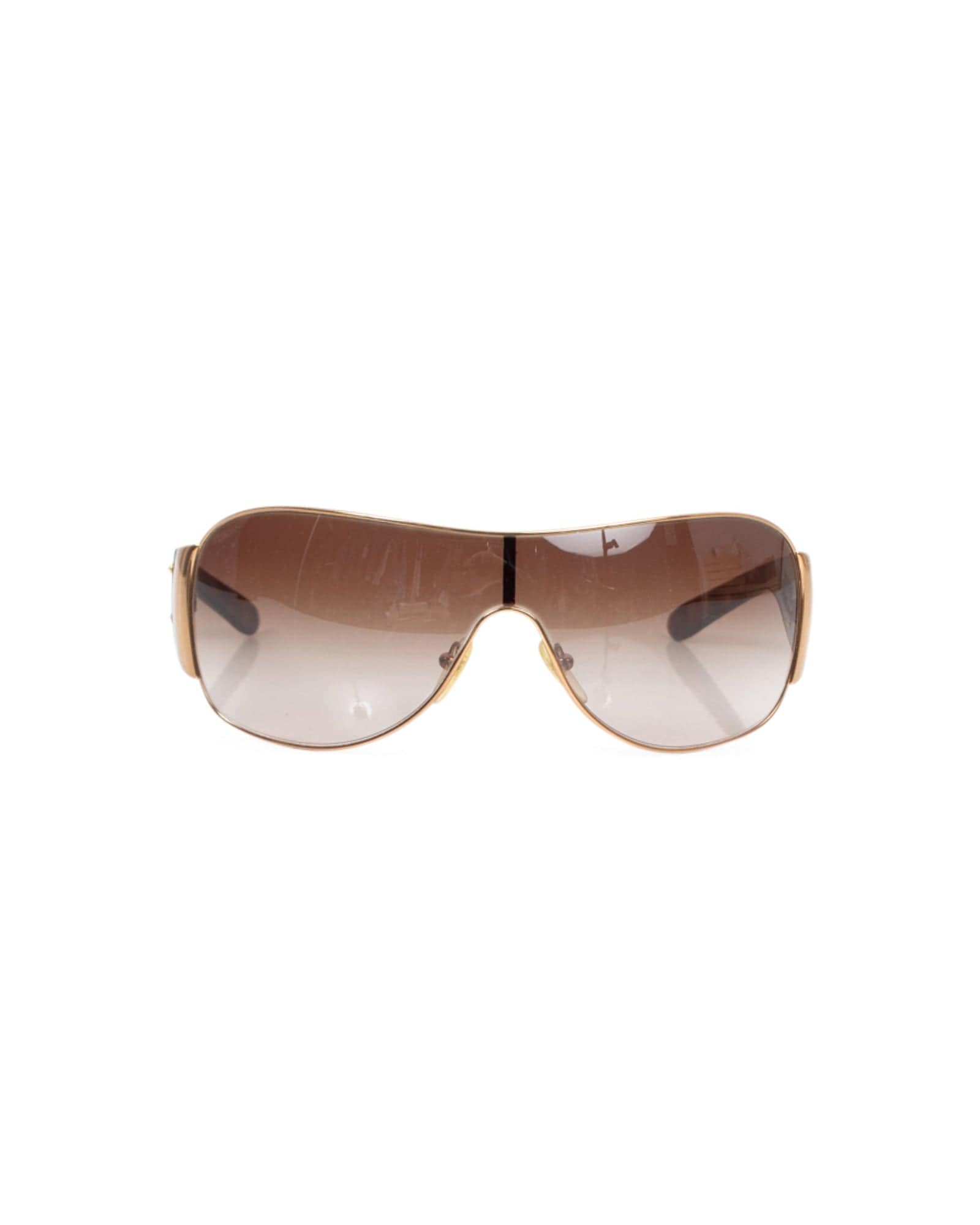 Prada Accessories One Size Prada Amber and Tortoise Shield Sunglasses