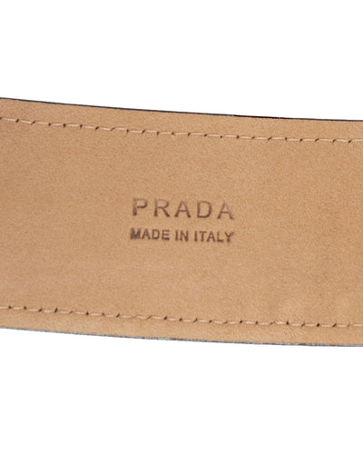 Prada Accessories One Size | US 32 Black Leather Belt