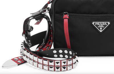 Prada Bags One Size Prada New Vela Studded Nylon Bag in Black and Red