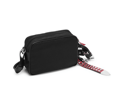 Prada Bags One Size Prada New Vela Studded Nylon Bag in Black and Red