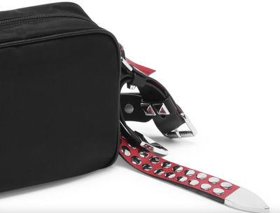 Prada Bags One Size Prada New Vela Studded Nylon Bag in Black and Red