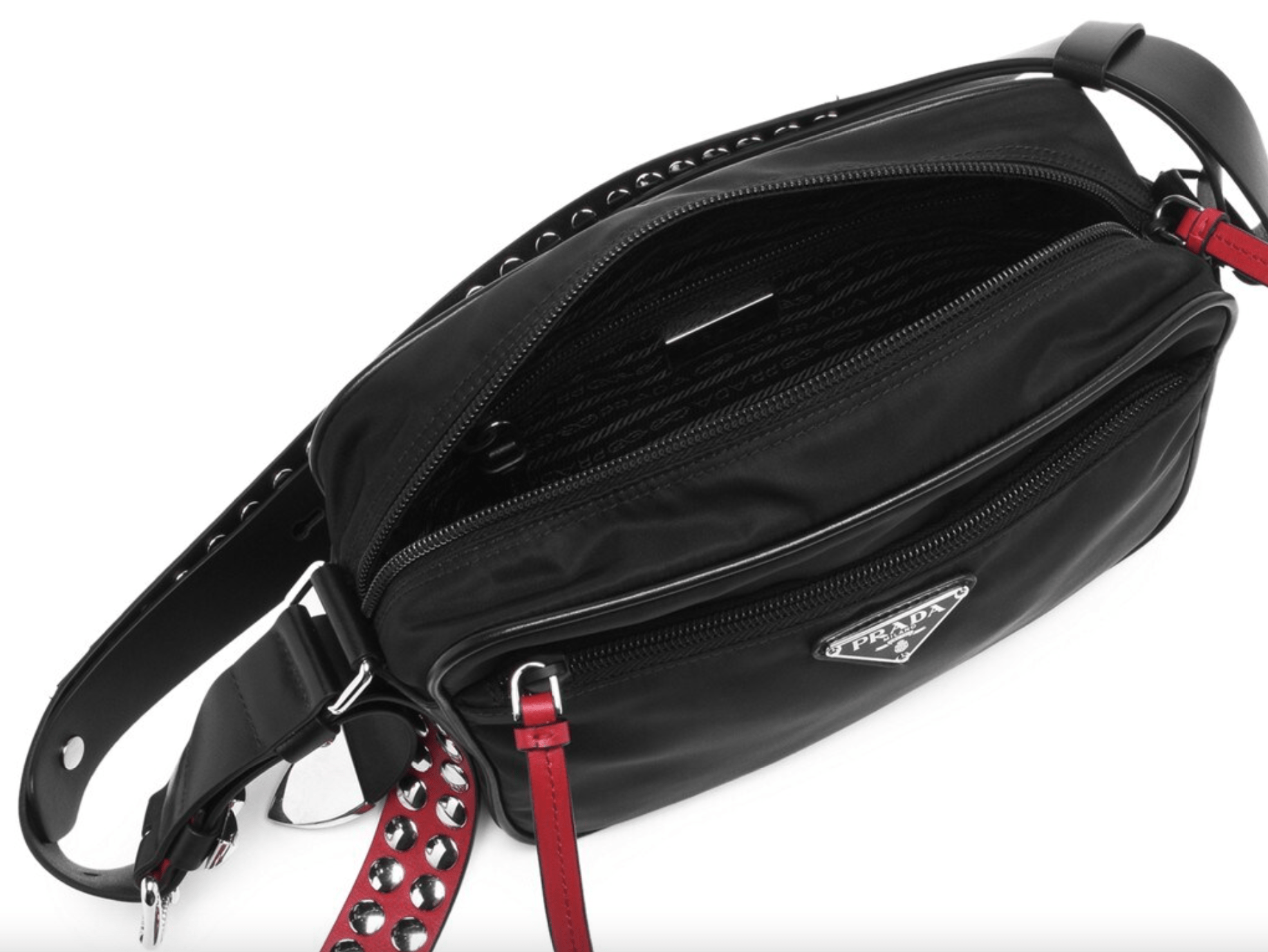 Prada studded nylon backpack shop