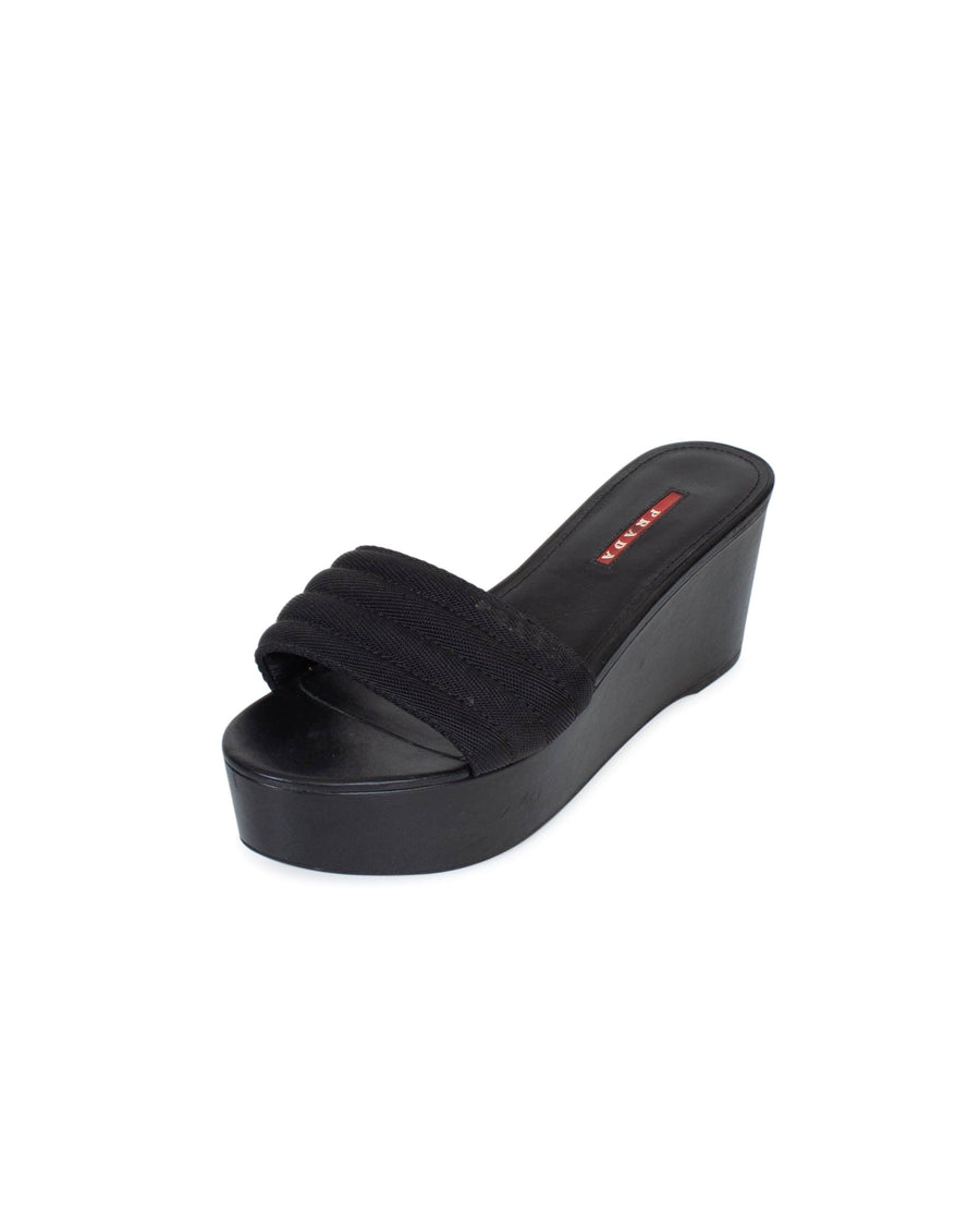 Prada Shoes Large | US 10.5 Sport Leather Platform Sandals
