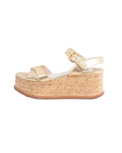Prada Shoes Large | US 11 I IT 41 Metallic Platform Wedge