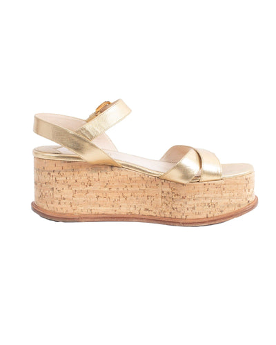 Prada Shoes Large | US 11 I IT 41 Metallic Platform Wedge