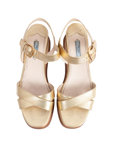Prada Shoes Large | US 11 I IT 41 Metallic Platform Wedge