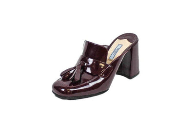 Prada Shoes Medium | US 8.5 I IT 38.5 Patent Block Heel Mules