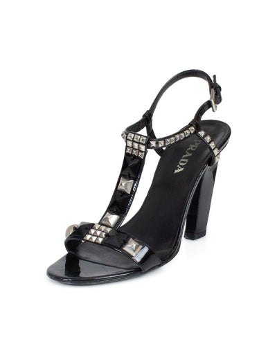Prada Shoes Small | US 7 "Vernice Ricamo" Studded Patent Heels