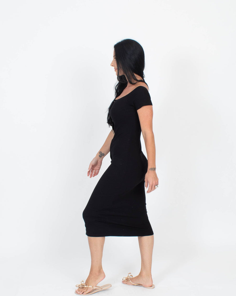 Privacy Please Clothing Small Snap Button Midi Dress