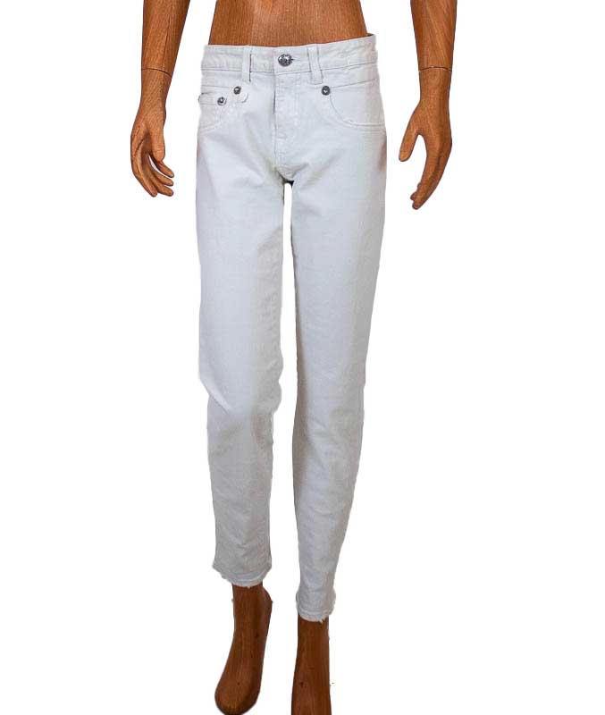R13 Clothing Small | US 26 "Boy Skinny" Jeans in "White Riot" Color