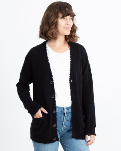 R13 Clothing XS Black Cashmere Open Cardigan