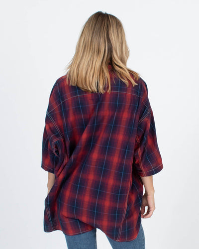 R13 Clothing XS Oversized Plaid Button Down