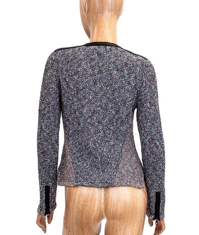 Rag and Bone Clothing Small Woven Jacket with Leather Trim