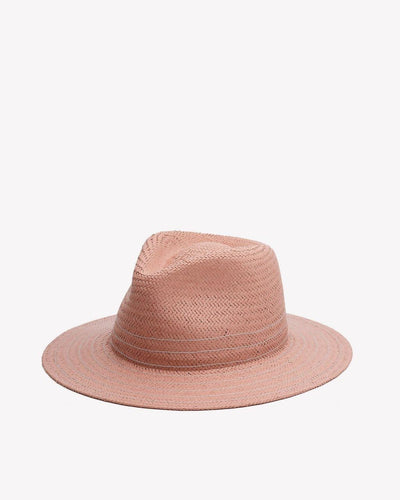 Rag & Bone Accessories Large Pink Packable Straw Fedora