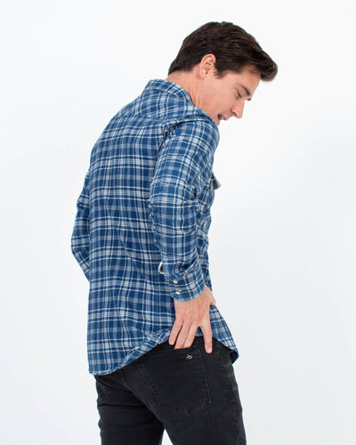 Rag & Bone Clothing Medium Plaid Chambray Button Down