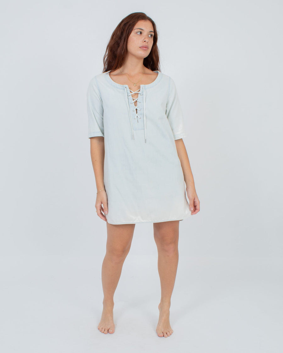 Rag & Bone/ JEAN Clothing Medium Lace-up Denim Dress
