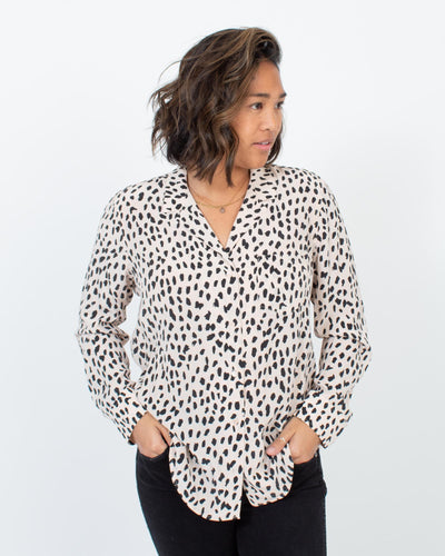 Rails Clothing Large Animal Print Button Down Blouse