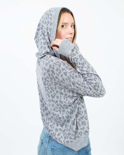 Rails Clothing Small Leopard Print Pullover Hoodie Sweatshirt