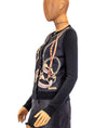 Ralph Lauren Clothing Medium Silk Panel Cardigan