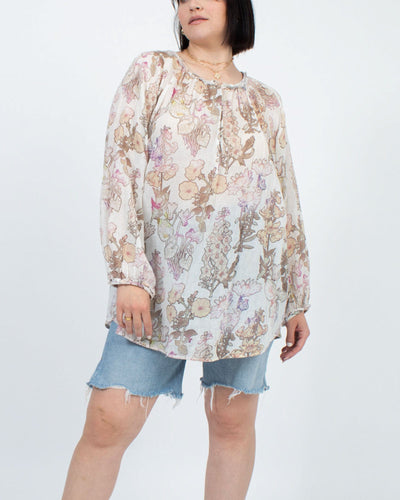 Raquel Allegra Clothing Large Long Sleeve Floral Blouse