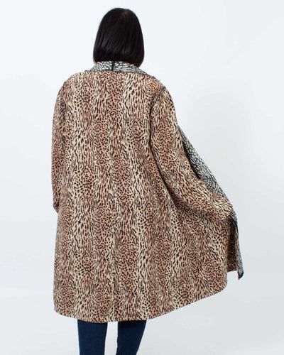 Raquel Allegra Clothing Large Reversible Peacoat with Waist Belt